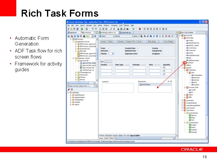 Rich Task Forms • Automatic Form Generation • ADF Task flow for rich screen