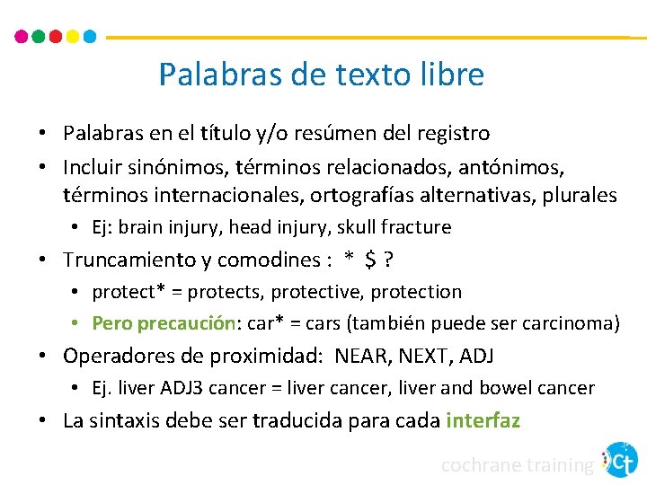 Palabras de texto libre • Palabras en el título y/o resúmen del registro •