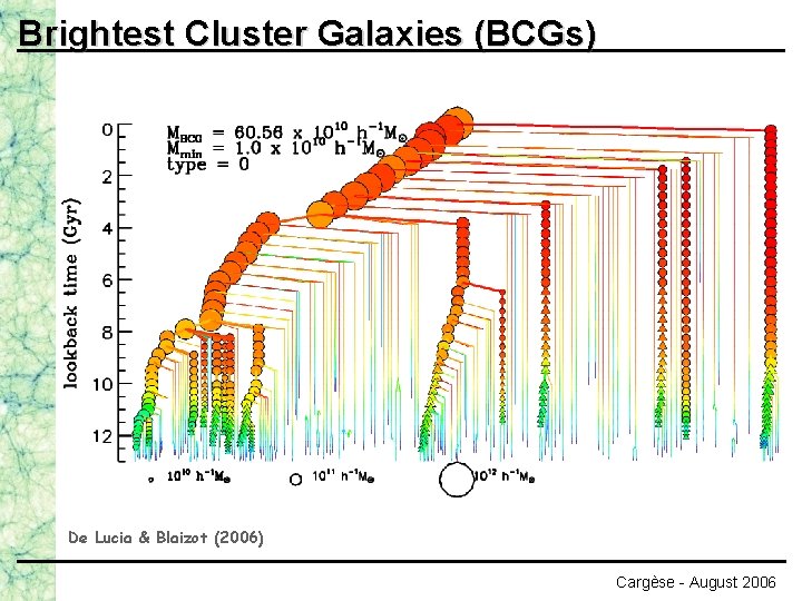 Brightest Cluster Galaxies (BCGs) De Lucia & Blaizot (2006) Cargèse - August 2006 