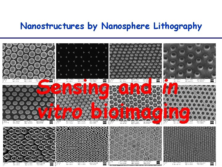 Nanostructures by Nanosphere Lithography Sensing and in vitro bioimaging 