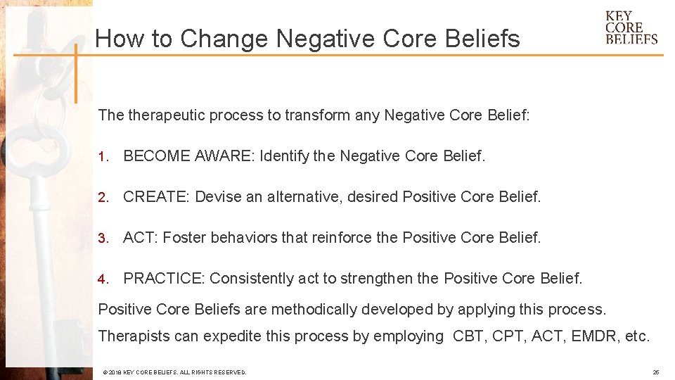 How to Change Negative Core Beliefs The therapeutic process to transform any Negative Core
