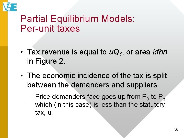 Partial Equilibrium Models: Per-unit taxes • Tax revenue is equal to u. Q 1,