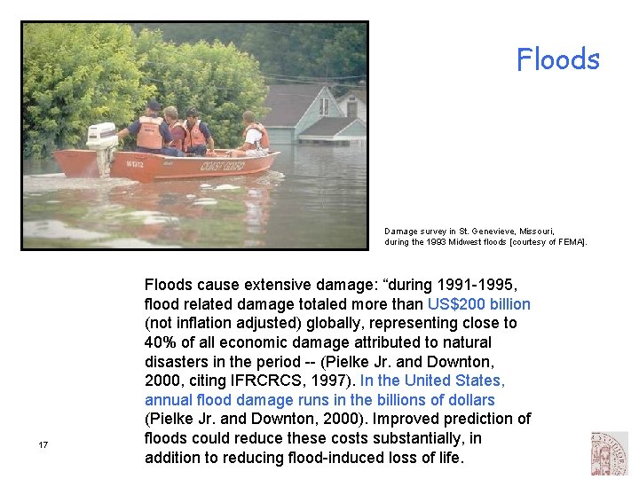 Floods Damage survey in St. Genevieve, Missouri, during the 1993 Midwest floods [courtesy of