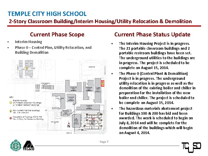 TEMPLE CITY HIGH SCHOOL 2 -Story Classroom Building/Interim Housing/Utility Relocation & Demolition Current Phase