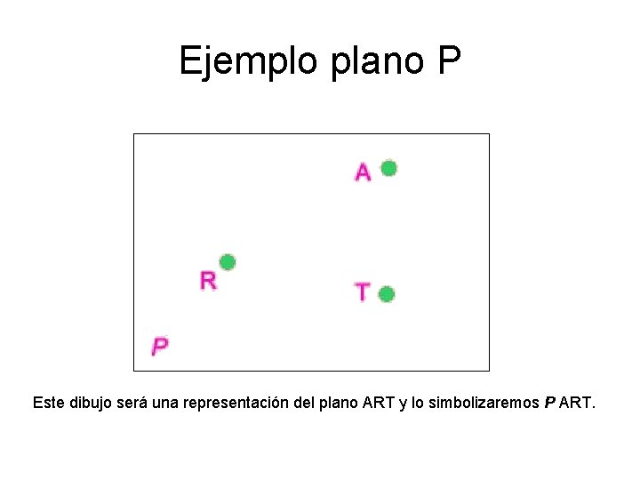 Ejemplo plano P Este dibujo será una representación del plano ART y lo simbolizaremos