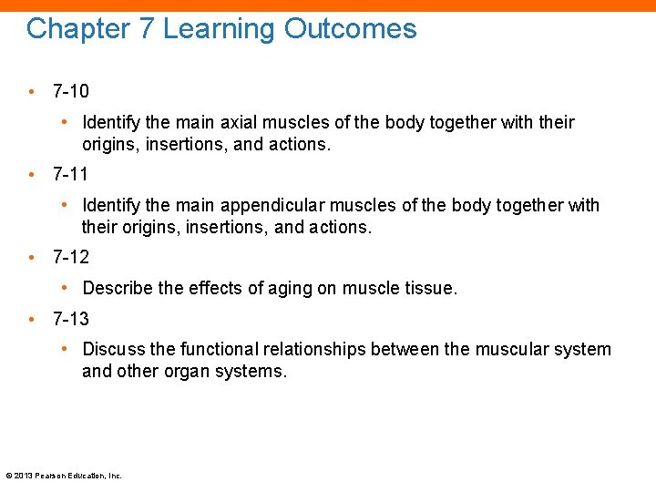Chapter 7 Learning Outcomes • 7 -10 • Identify the main axial muscles of