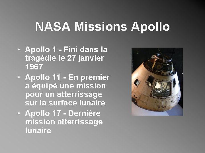 NASA Missions Apollo • Apollo 1 - Fini dans la tragédie le 27 janvier