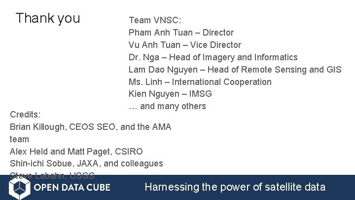 Thank you Team VNSC: Pham Anh Tuan – Director Vu Anh Tuan – Vice