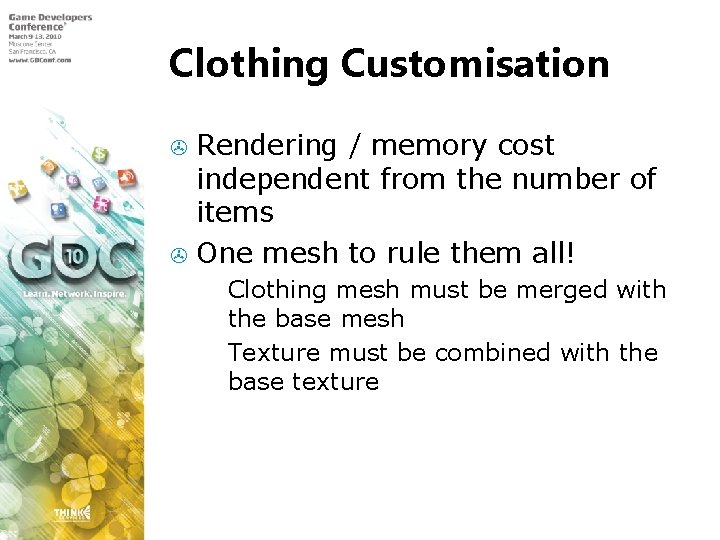 Clothing Customisation Rendering / memory cost independent from the number of items > One