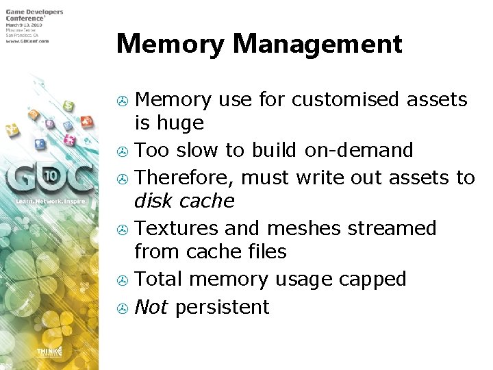 Memory Management Memory use for customised assets is huge > Too slow to build