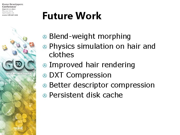 Future Work Blend-weight morphing > Physics simulation on hair and clothes > Improved hair