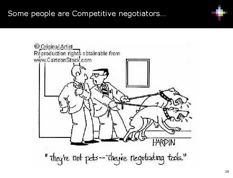 Some people are Competitive negotiators… 28 