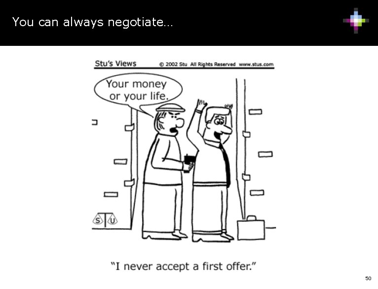 You can always negotiate… 50 