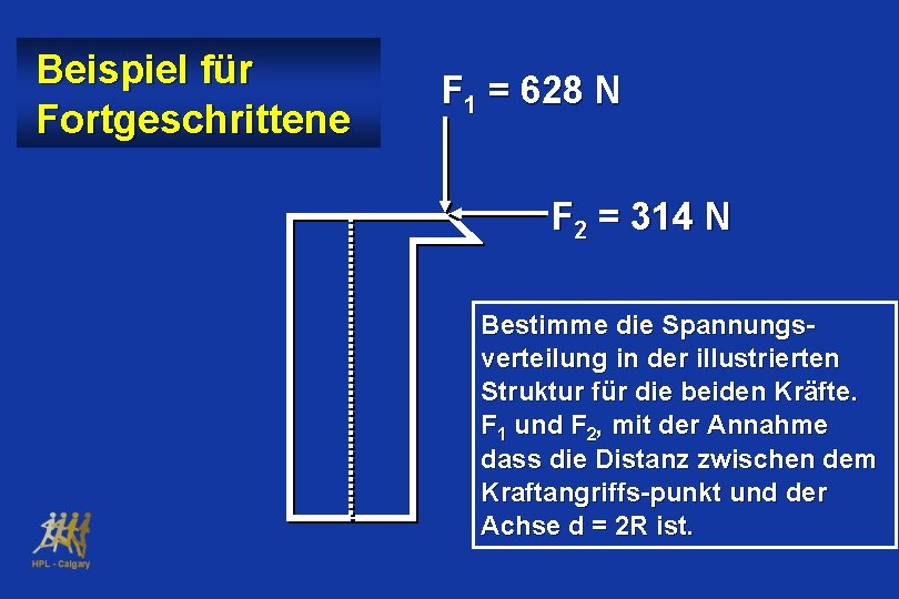 Beispiel für Fortgeschrittene F 1 = 628 N F 2 = 314 N Bestimme