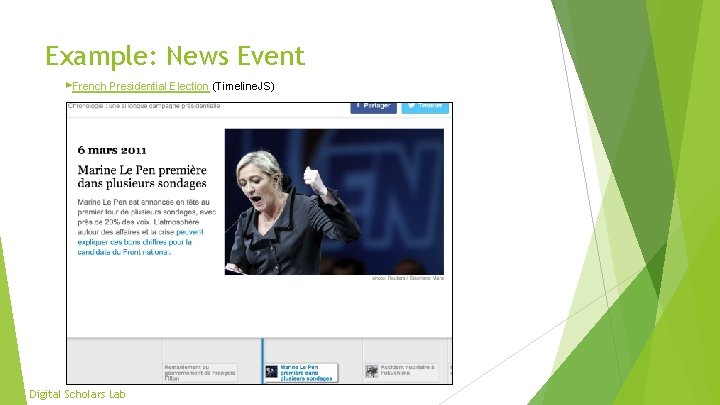 Example: News Event ▶French Presidential Election (Timeline. JS) Digital Scholars Lab 