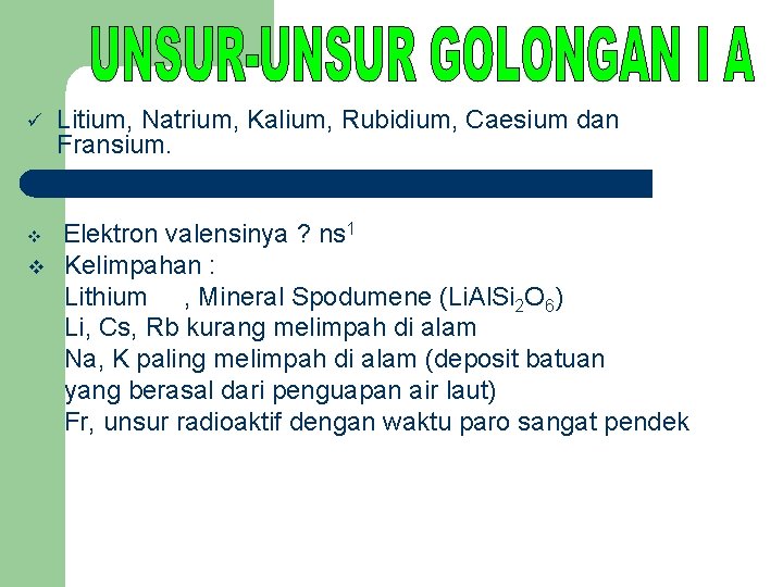V V Litium Natrium Kalium Rubidium Caesium Dan