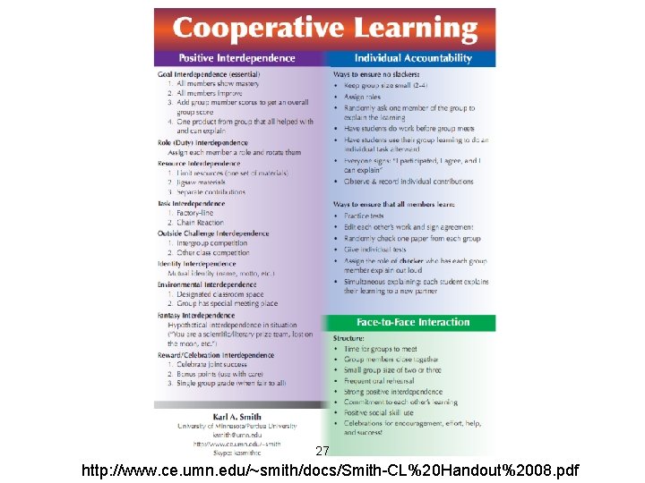 27 http: //www. ce. umn. edu/~smith/docs/Smith-CL%20 Handout%2008. pdf 