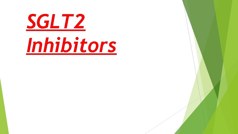 SGLT 2 Inhibitors 