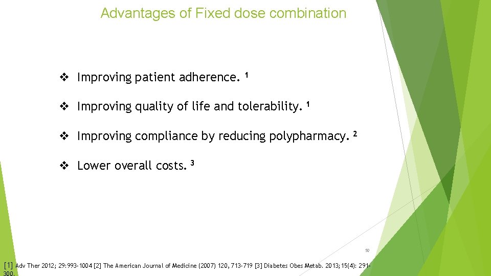 Advantages of Fixed dose combination v Improving patient adherence. 1 v Improving quality of