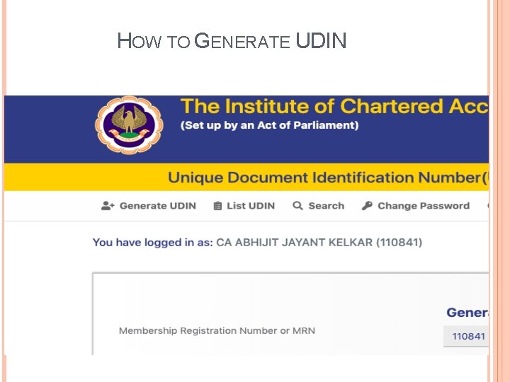 HOW TO GENERATE UDIN 
