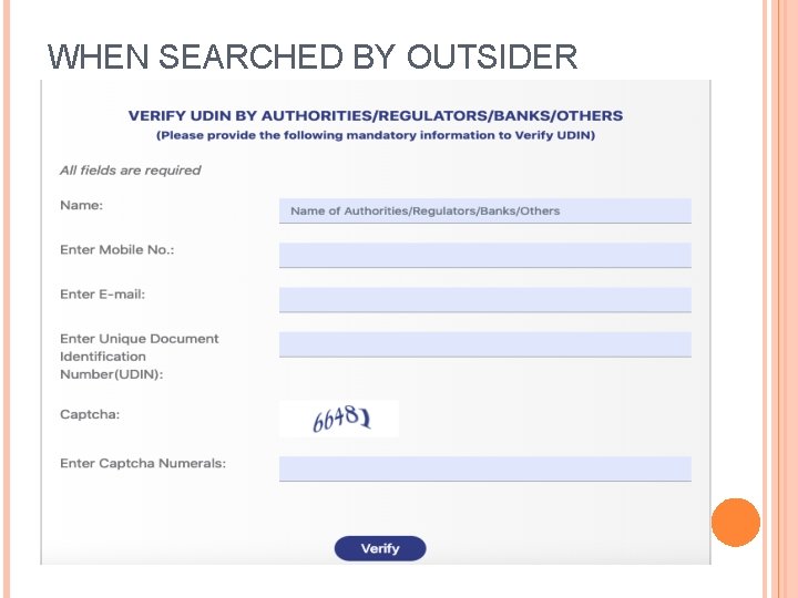 WHEN SEARCHED BY OUTSIDER 