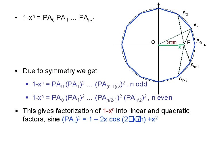  • 1 -xn = PA A 2 0 PA 1 … PAn-1 A