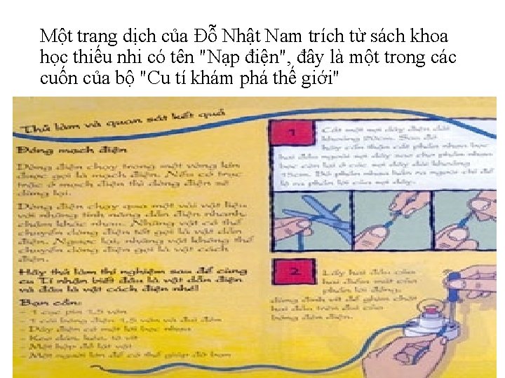 Một trang dịch của Đỗ Nhật Nam trích từ sách khoa học thiếu nhi