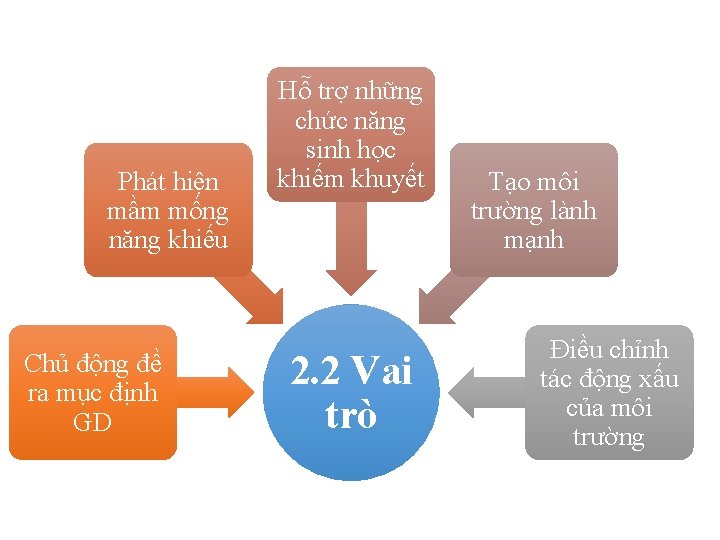 Phát hiện mầm mống năng khiếu Chủ động đề ra mục định GD Hỗ