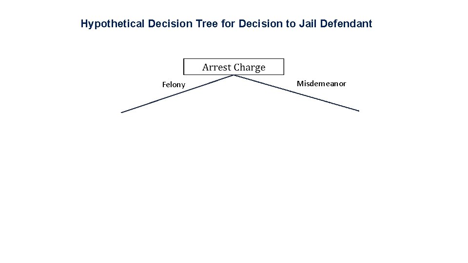 Hypothetical Decision Tree for Decision to Jail Defendant Felony Misdemeanor 