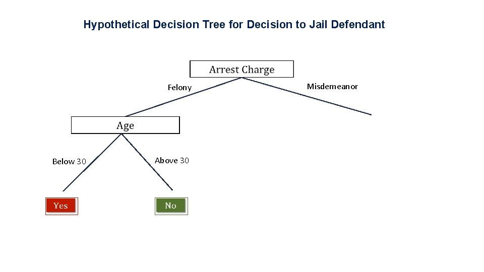 Hypothetical Decision Tree for Decision to Jail Defendant Felony Below 30 Above 30 Misdemeanor