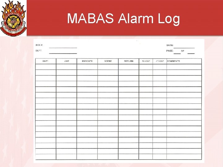 MABAS Alarm Log 