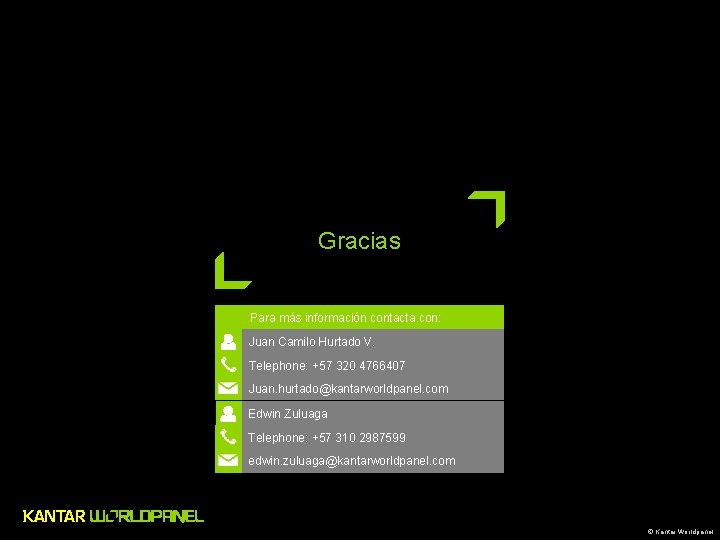 Gracias Para más información contacta con: Juan Camilo Hurtado V. Telephone: +57 320 4766407