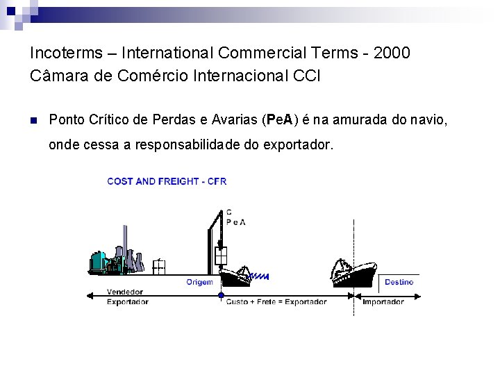 Incoterms – International Commercial Terms - 2000 Câmara de Comércio Internacional CCI n Ponto
