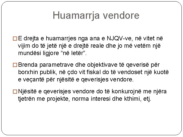 Huamarrja vendore � E drejta e huamarrjes nga ana e NJQV-ve, në vitet në