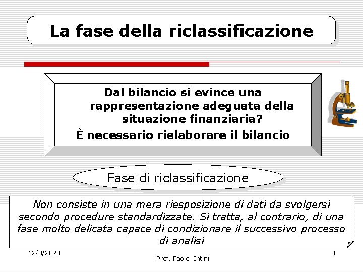 La fase della riclassificazione Dal bilancio si evince una rappresentazione adeguata della situazione finanziaria?