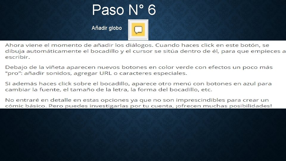 Paso N° 6 Añadir globo 