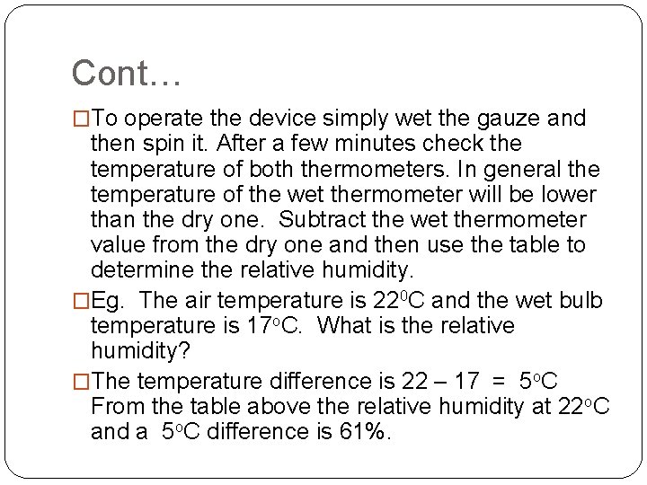Cont… �To operate the device simply wet the gauze and then spin it. After