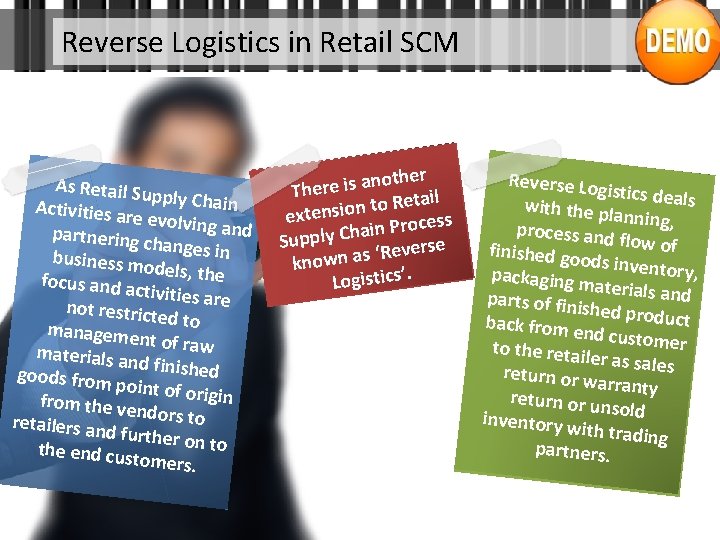 Reverse Logistics in Retail SCM As Retail Su pply Chain Activities a re evolving