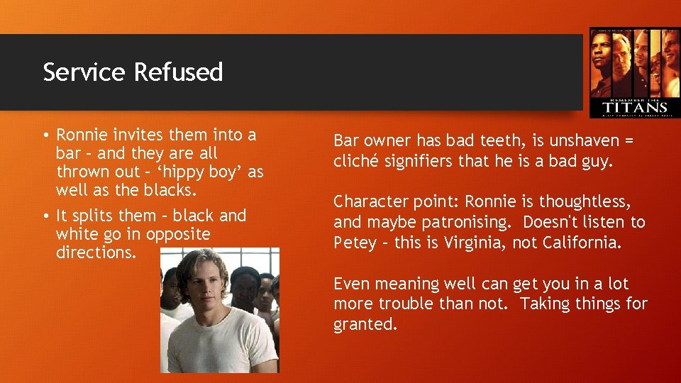 Service Refused • Ronnie invites them into a bar – and they are all