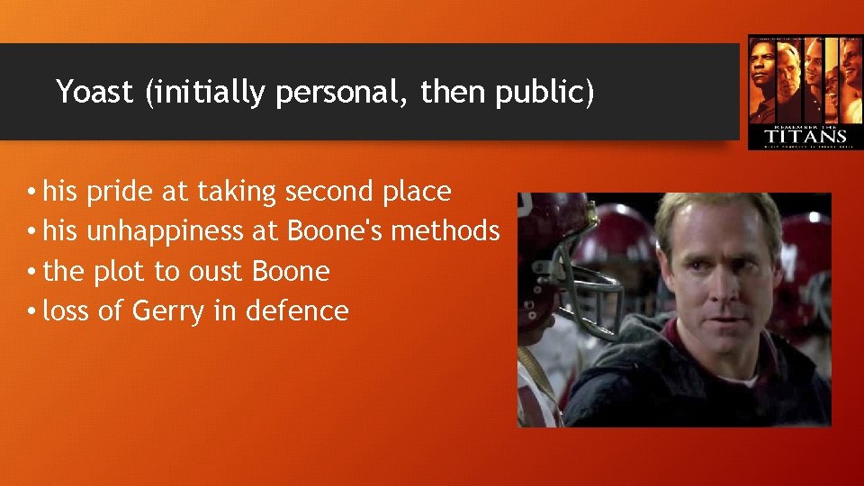 Yoast (initially personal, then public) • his pride at taking second place • his