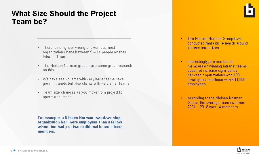 What Size Should the Project Team be? • The Nielsen Norman Group have conducted