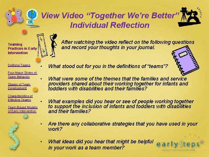 View Video “Together We’re Better” Individual Reflection After watching the video reflect on the View Video “Together We’re Better” Individual Reflection After watching the video reflect on the