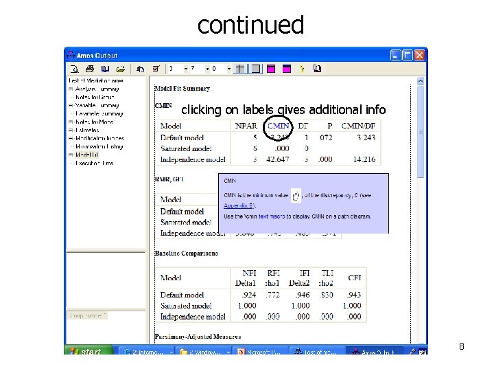 continued clicking on labels gives additional info 8 