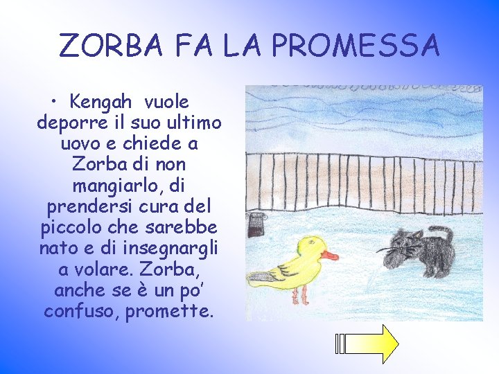 ZORBA FA LA PROMESSA • Kengah vuole deporre il suo ultimo uovo e chiede