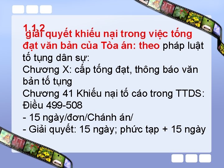 1. 1. 2 giải quyết khiếu nại trong việc tống đạt văn bản của