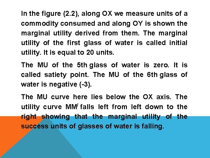 In the figure (2. 2), along OX we measure units of a commodity consumed
