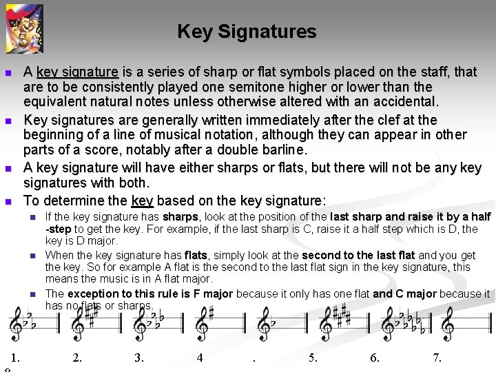 Key Signatures n n A key signature is a series of sharp or flat