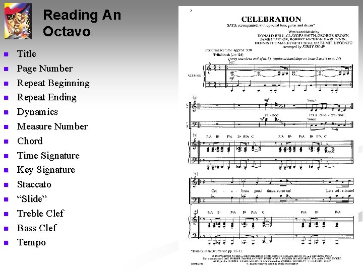 Reading An Octavo n n n n Title Page Number Repeat Beginning Repeat Ending