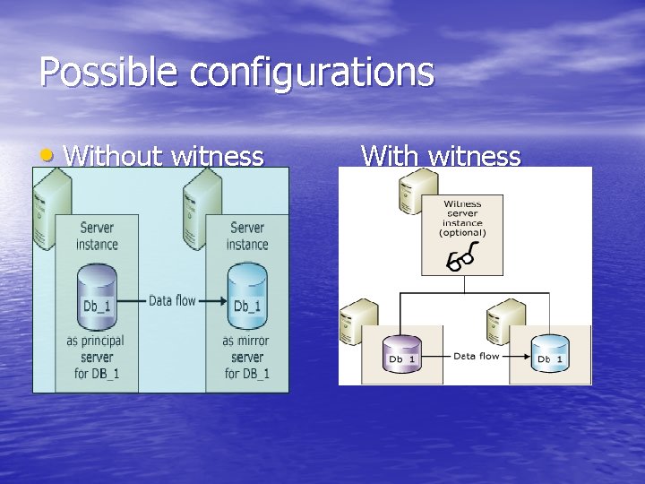 Possible configurations • Without witness With witness 