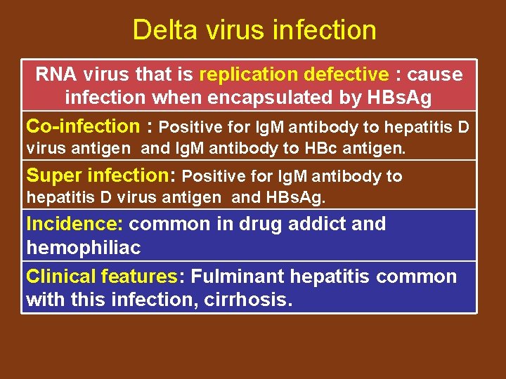 Delta virus infection RNA virus that is replication defective : cause infection when encapsulated